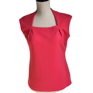 Jones Studio Separates Coral Pink Shell Sleeveless Top Square Neckline Small
